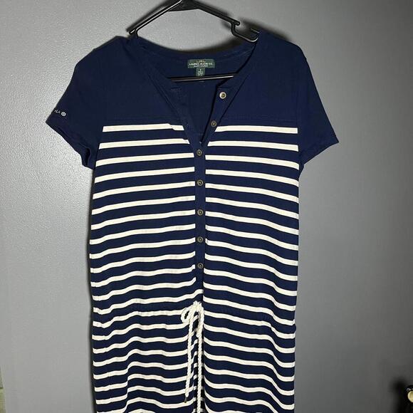LRL Ralph Lauren Small Tie Waist Shirt Dress Mini Sailor Lauren Jeans Co - Picture 2 of 9